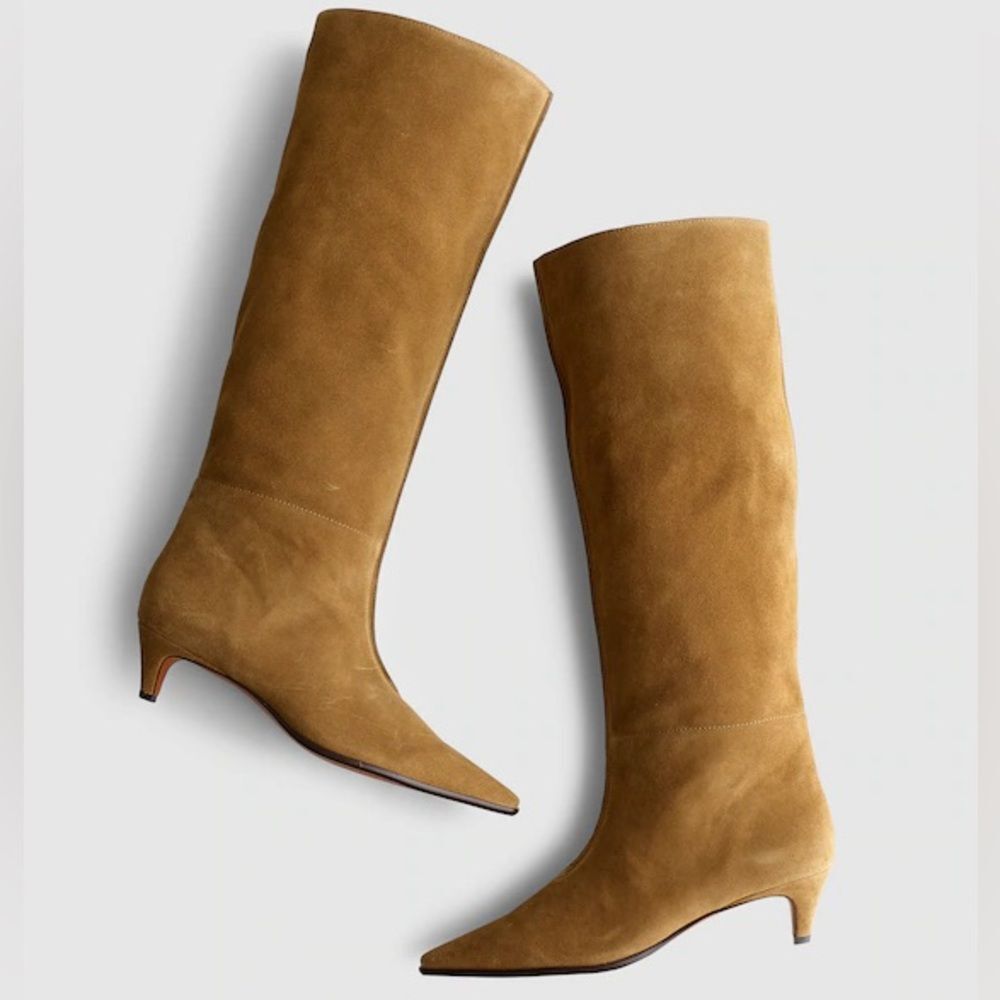 Madewell The Emilie Tall Boot Suede Classic Desert Brown Tan Size 11 NWOB